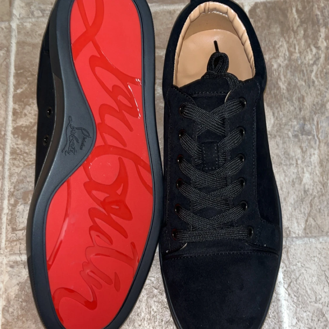 Christian Louboutin svarta sneakers mocka - 2