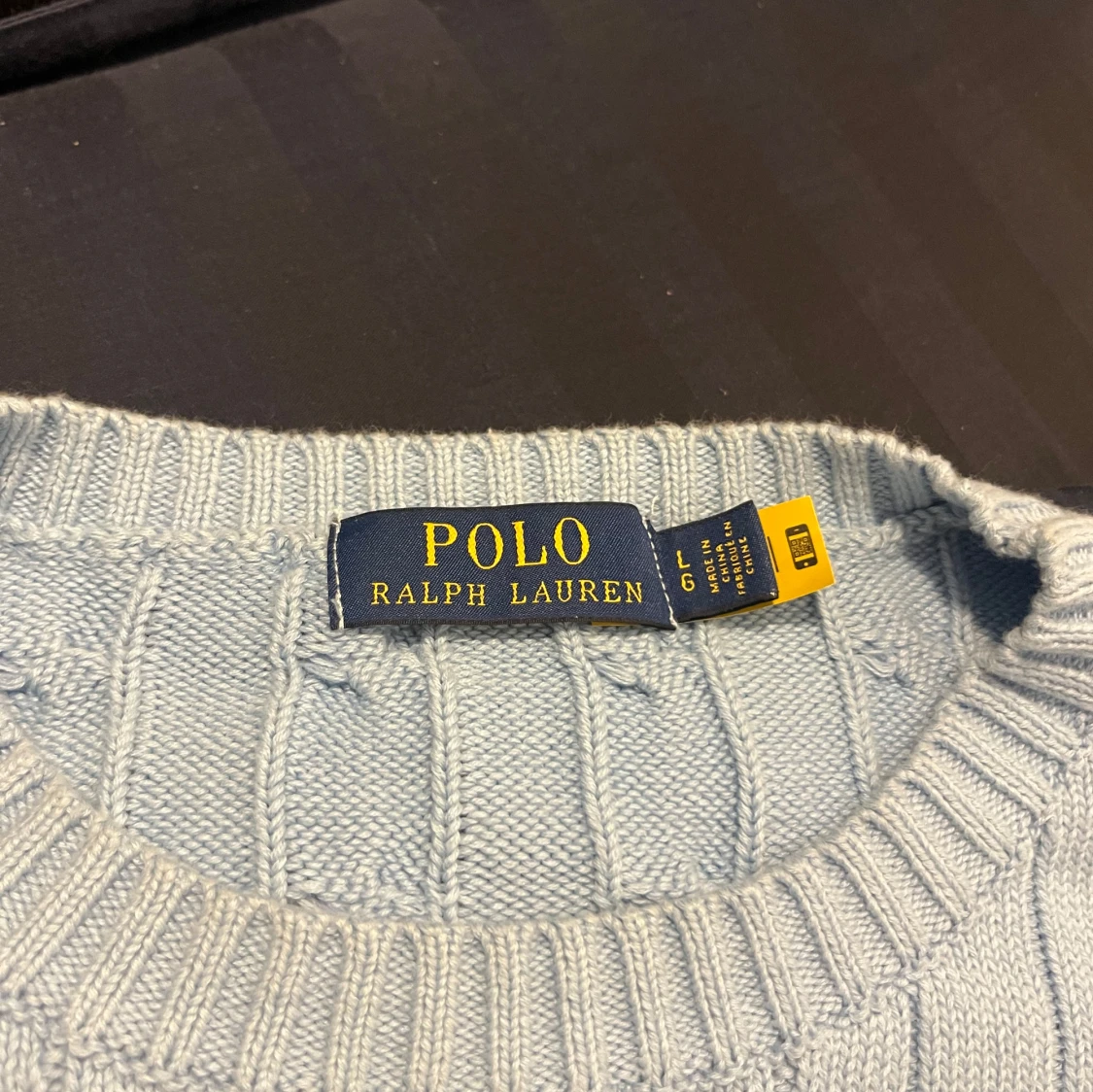 Ljusblå kabelstickad tröja Polo Ralph Lauren - 1