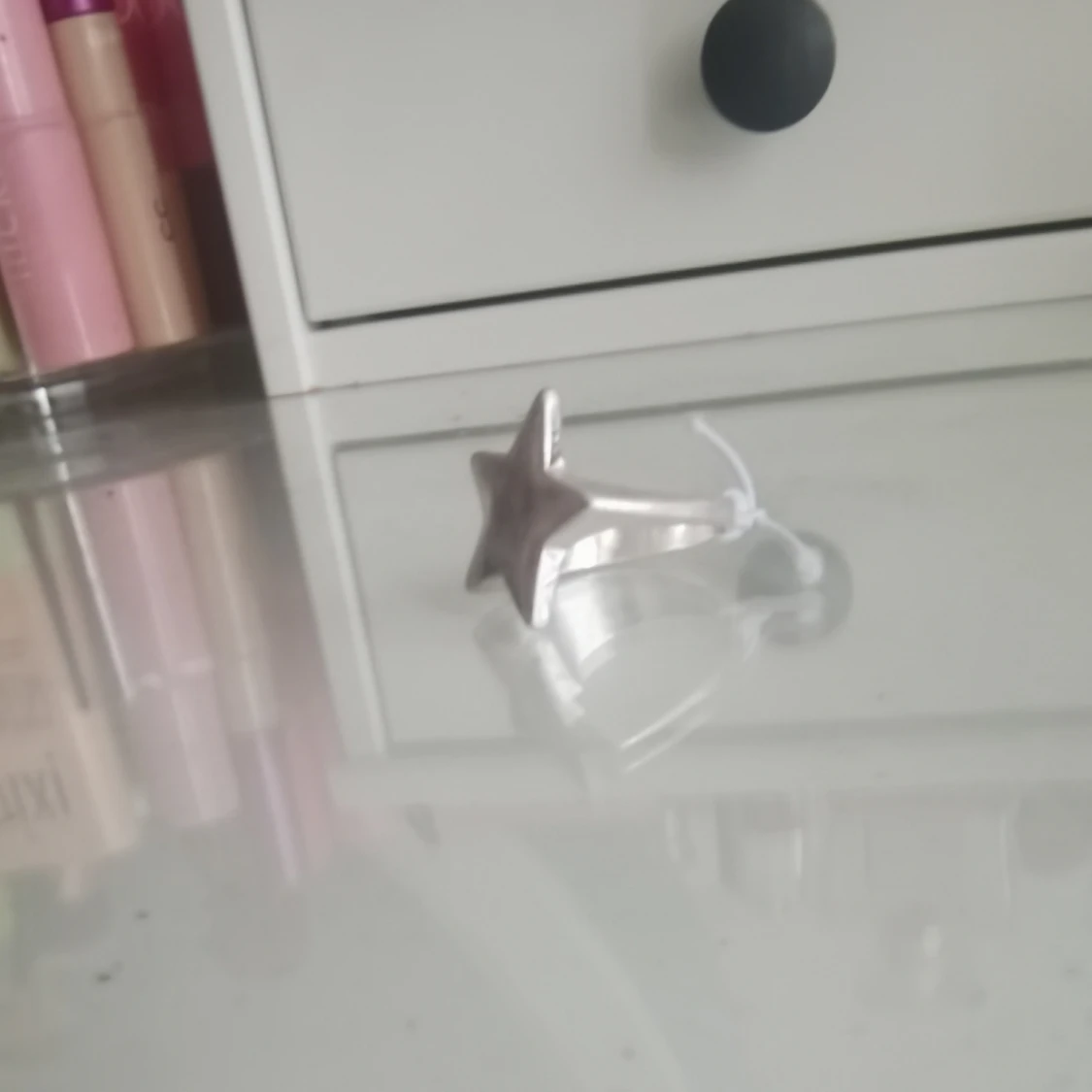 Bred silverring med stjärna - 2