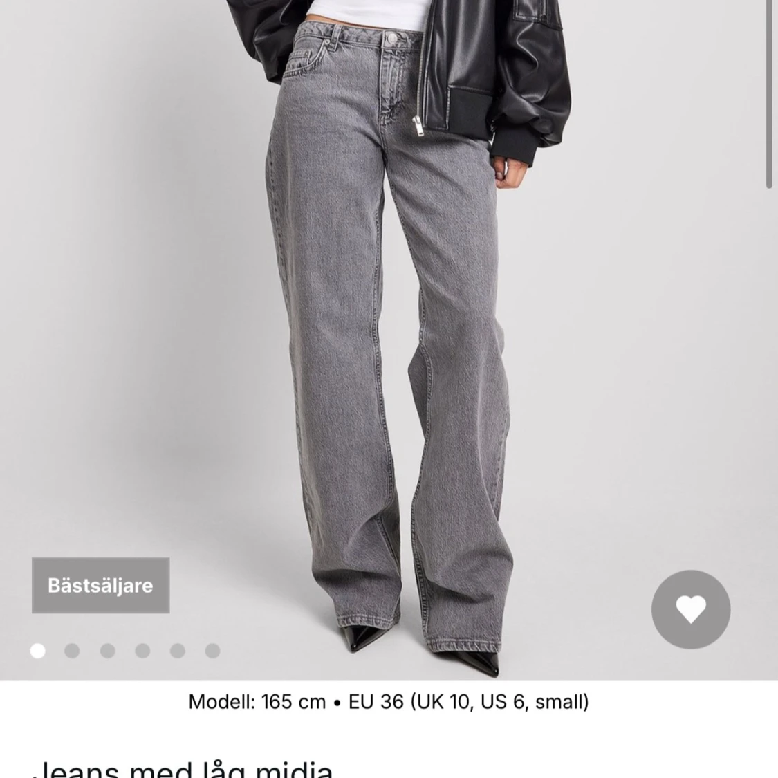 Gråa b jeans med låg midja