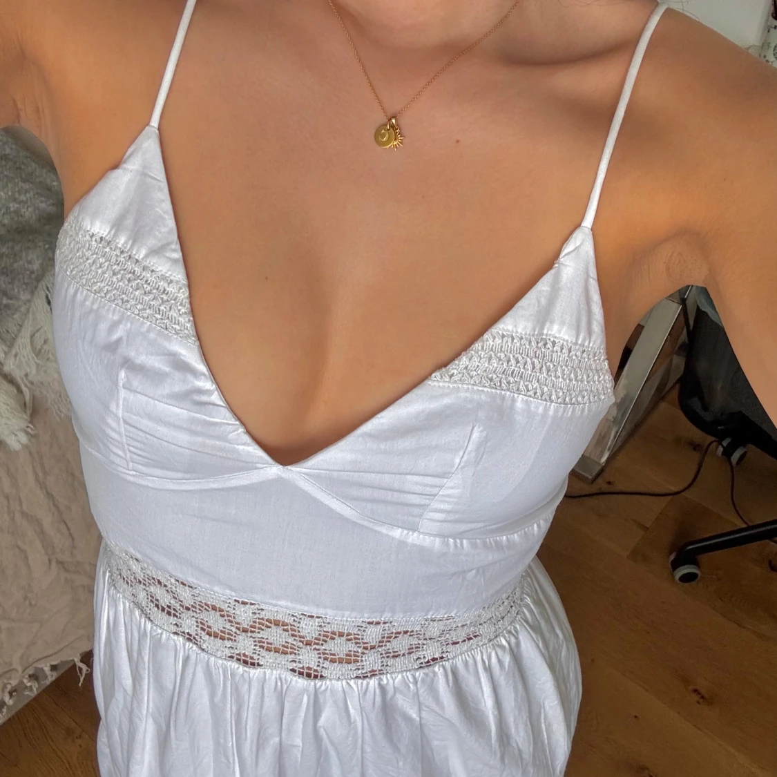 Vit maxiklänning från Zara - 4