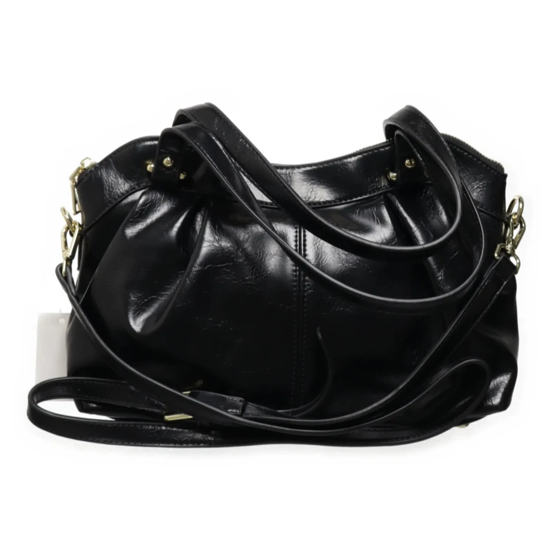 Svart handväska i skinnimitation