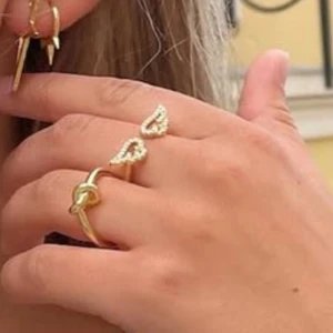 Ring med änglavingar - Jättefin ring ifrån alvazessentials! två små stenar som fallit av men inget som syns tydligt! Nypris 179💕