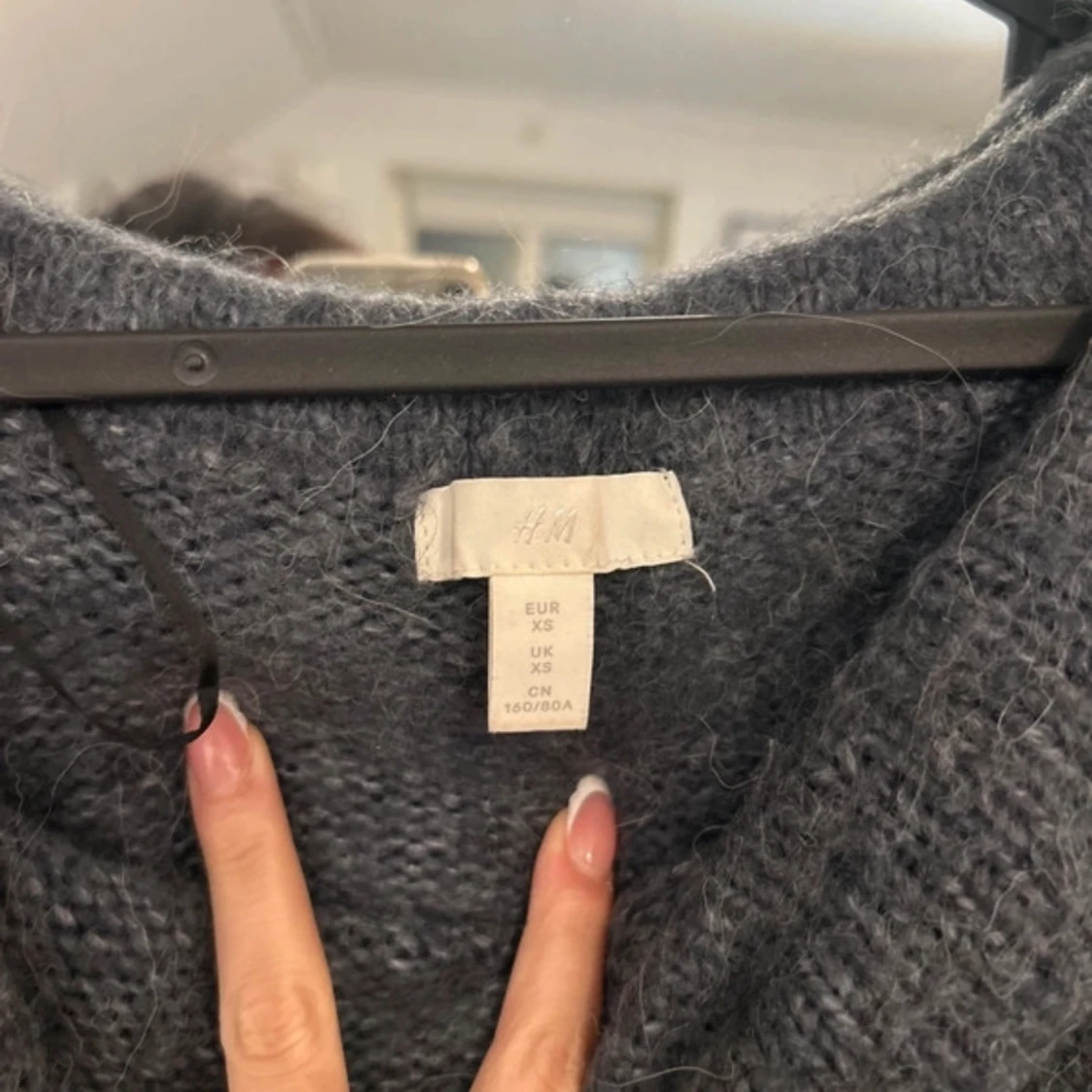 Grå/blå stickad tröja från H&M - 3