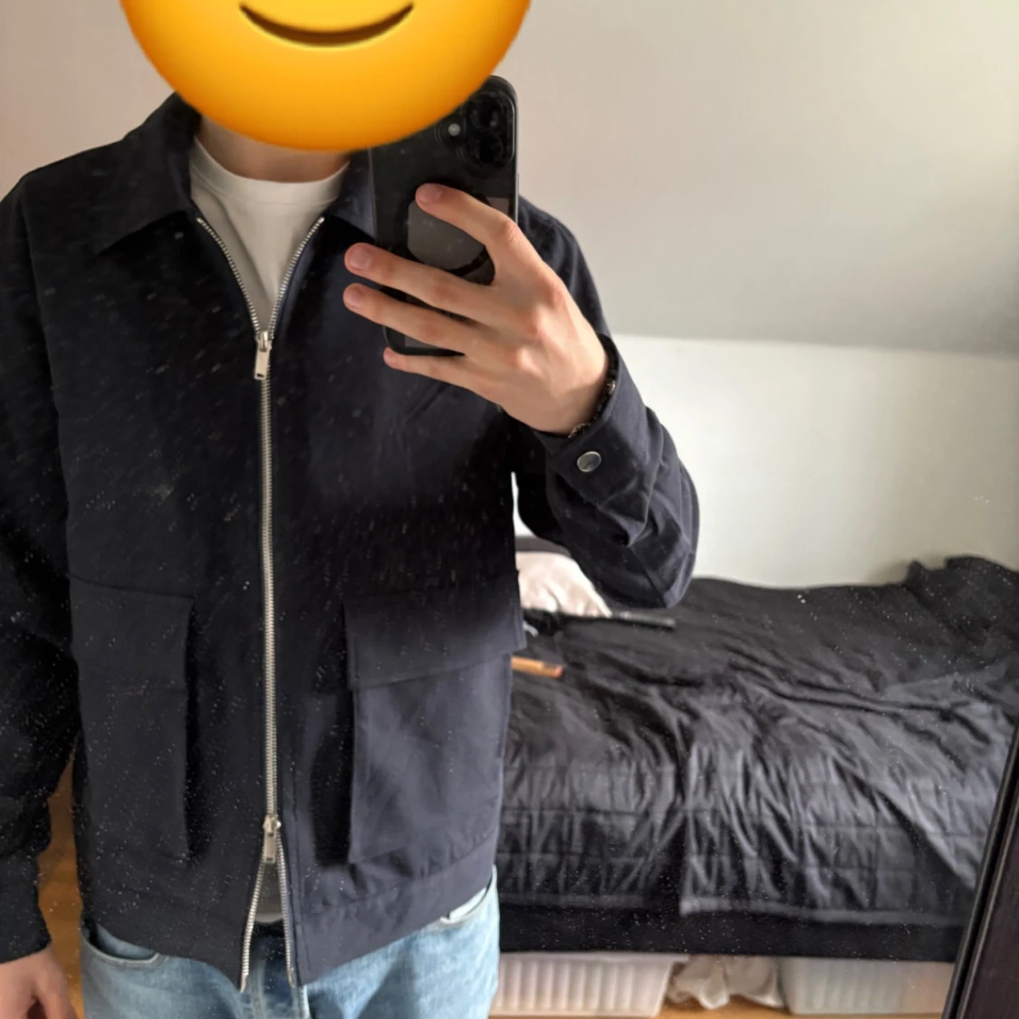 Navy jacka med dragkedja - 2