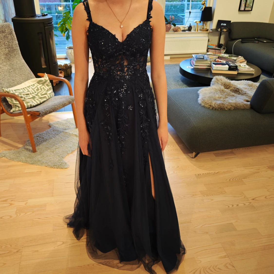 Marinblå balklänning 