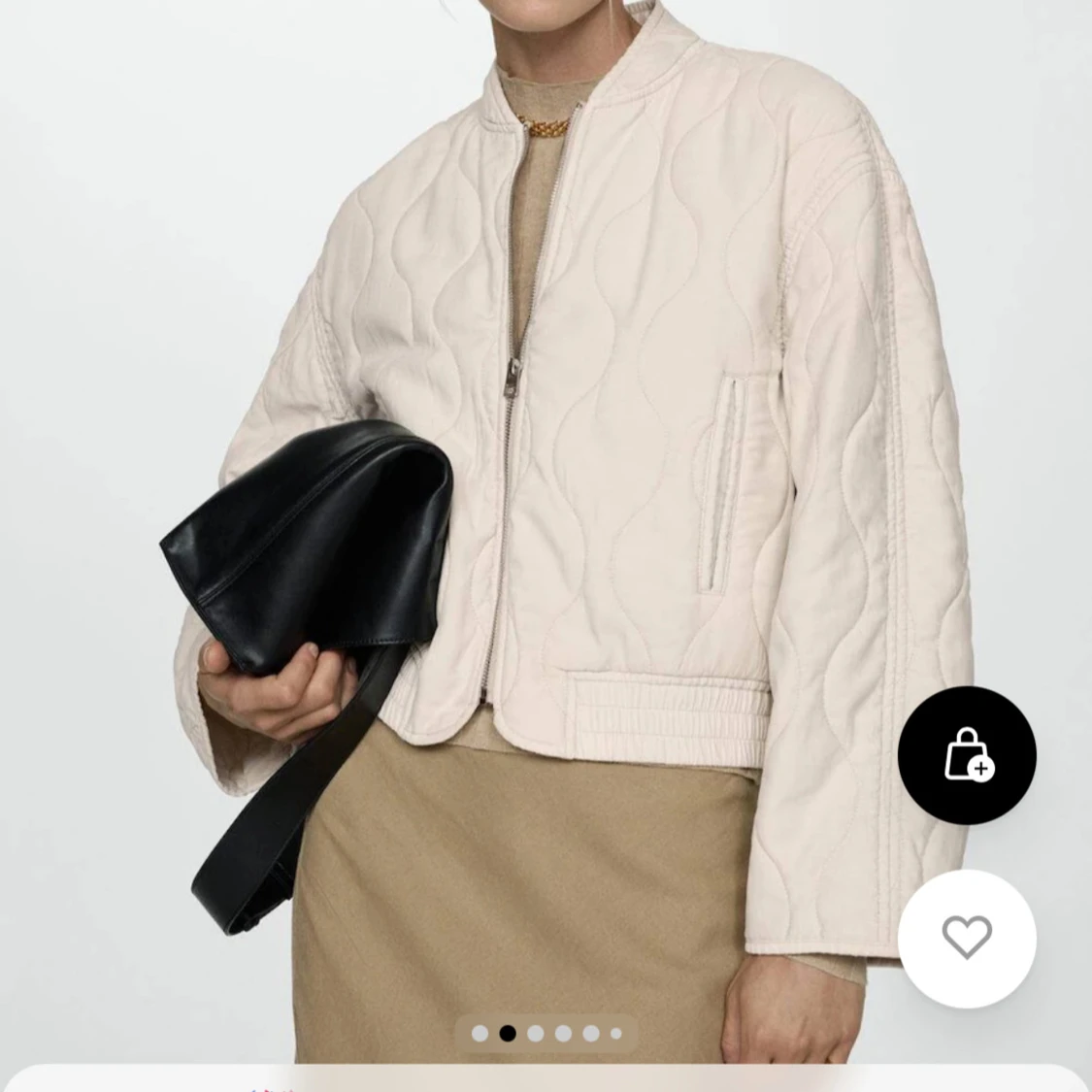 Beige quiltad bomberjacka från MNG - 1