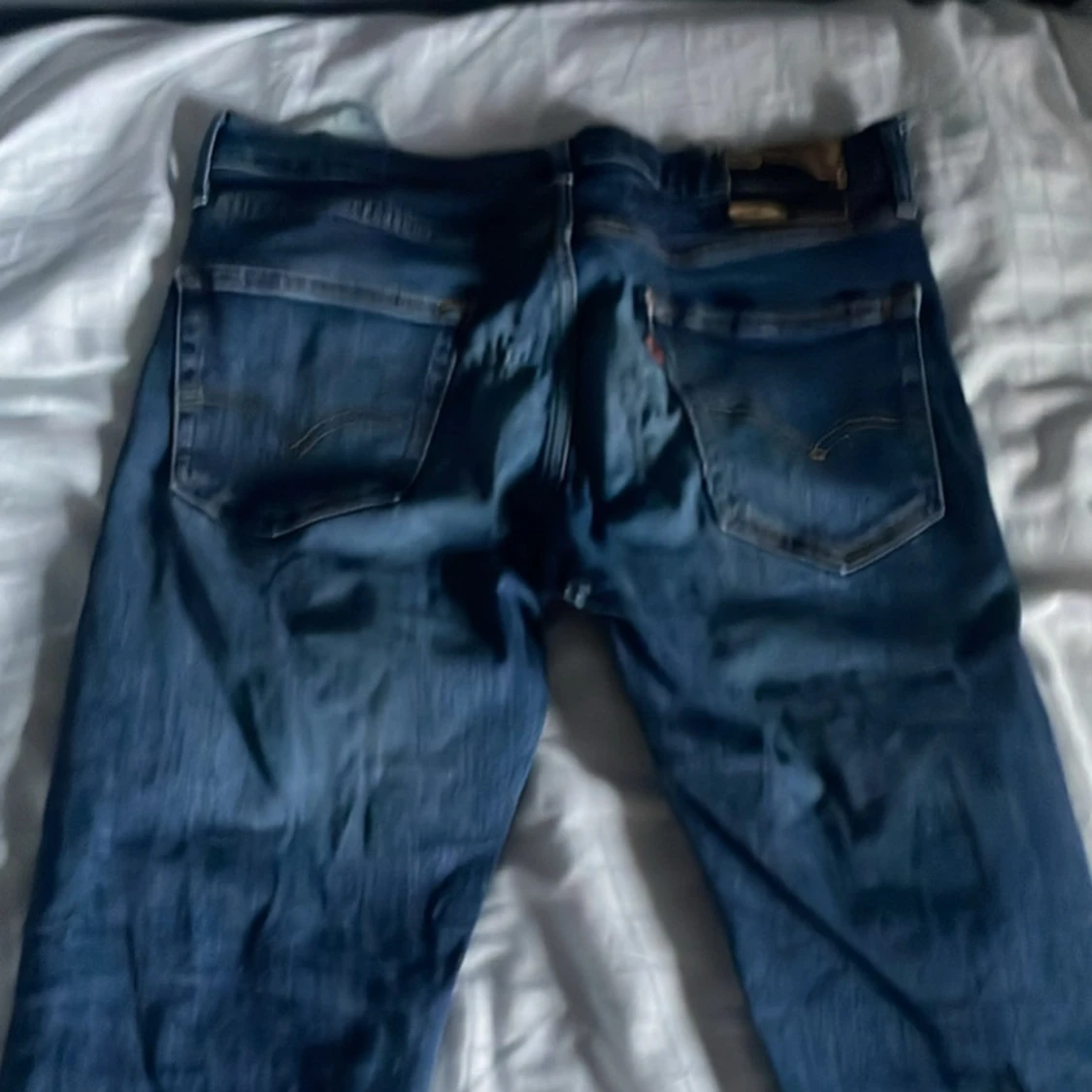 Blå jeansbyxor med raka ben - 1