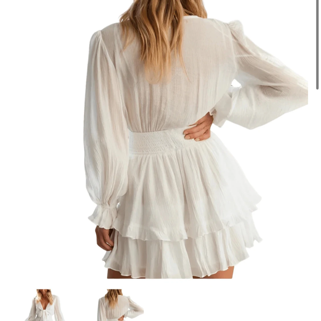 Vit volangklänning- dressy  - 1