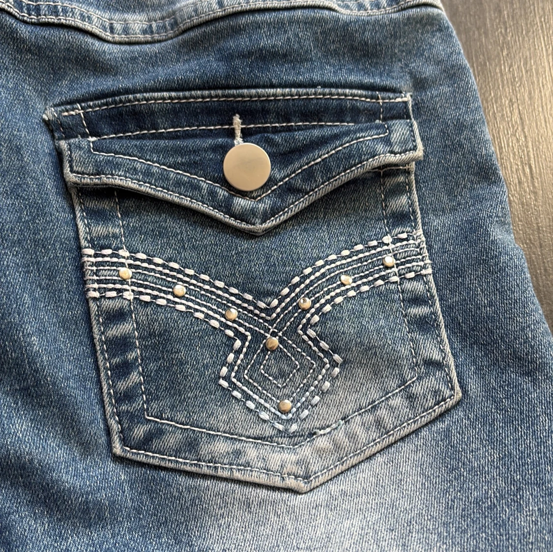 Blå bootcut jeans från Shein - 3