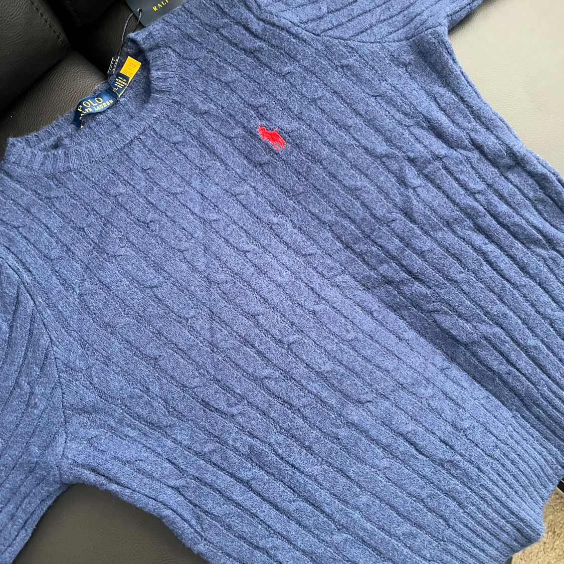 Blå stickad tröja från Polo Ralph Lauren - 3