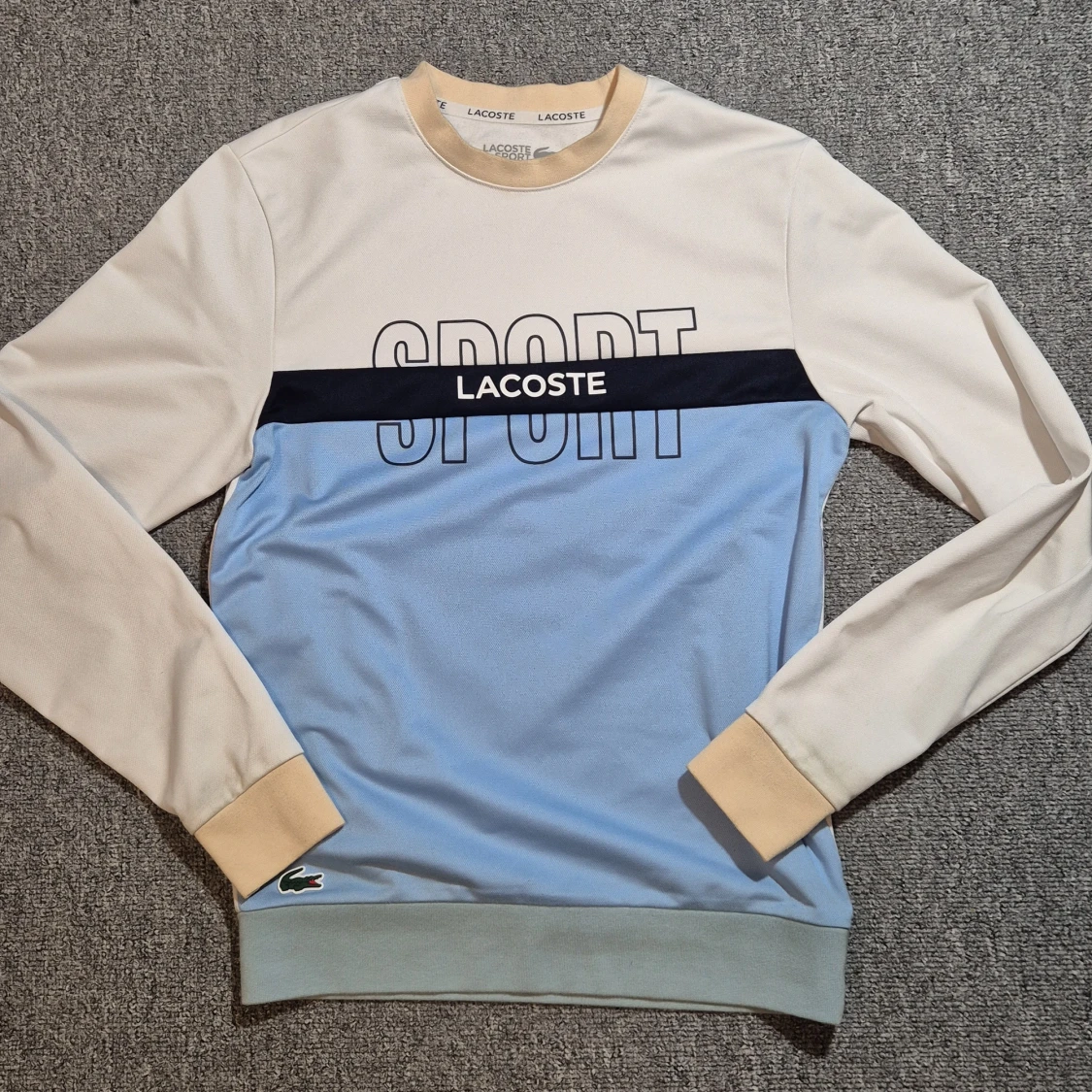 Lacoste Sport sweatshirt i blått och beige