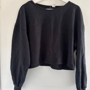 Svart croppad tröja - Säljer en svart croppad tröja med långa ärmar. (Katt o kanin finns i hemmet) 