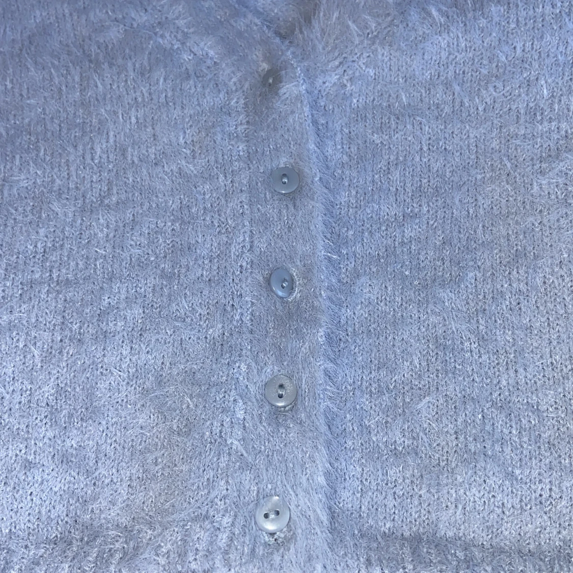 Ljusblå fluffig kofta från Lindex - 2