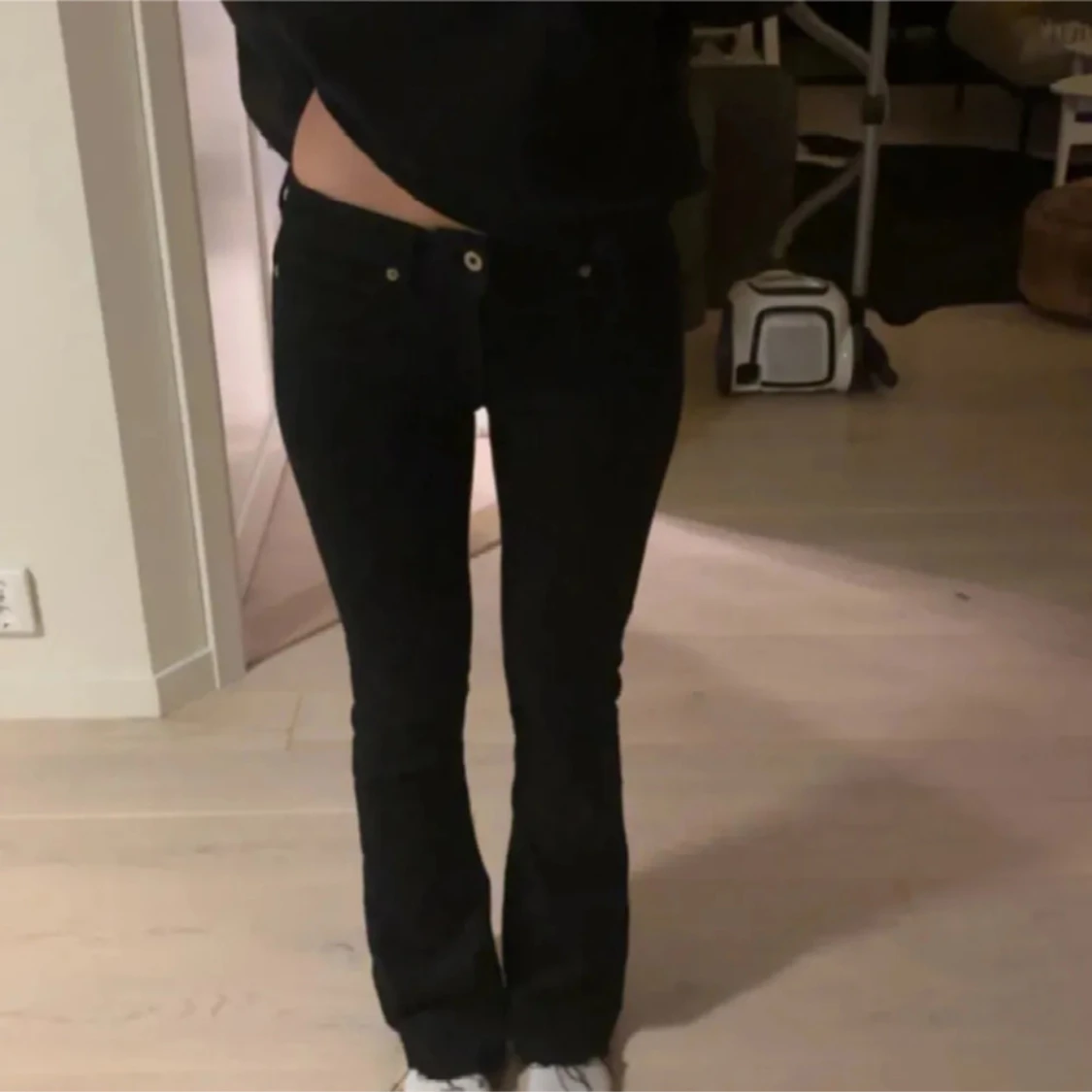 Bootcut jeans svarta 