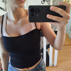 Svart tubtopp - Säljer en stilren svart tubtopp som är perfekt för sommardagar. Toppen är ärmlös och har en tight passform som framhäver figuren. Den är enkel att matcha med olika outfits och ett måste i garderoben.