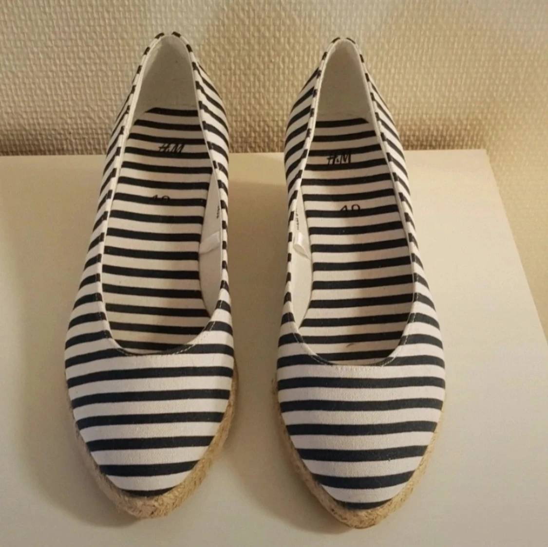 Espadrill skor i vit/marin strl 40 H&M - 3