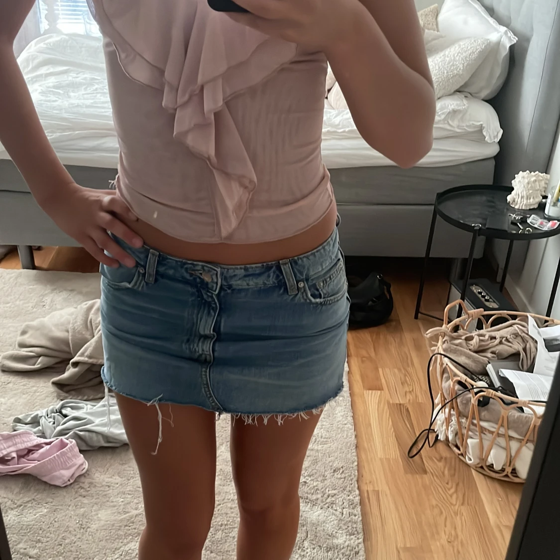 Blå jeanskjol från Zara XS - 1