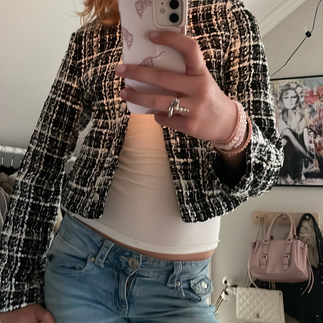 Svartvit rutig kavajjacka - 1