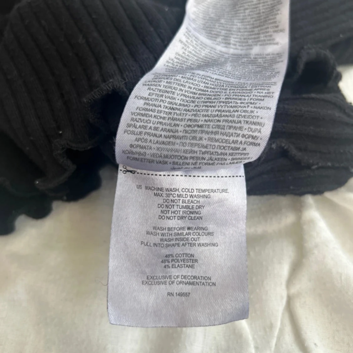 Svart ribbad långärmad topp FB Sister - 3