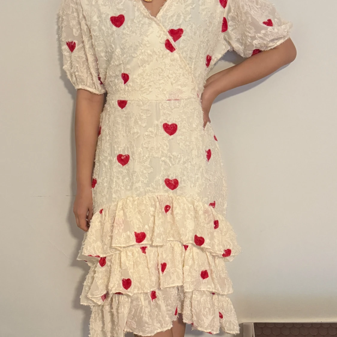 Långklänning med röda hjärtan - 2