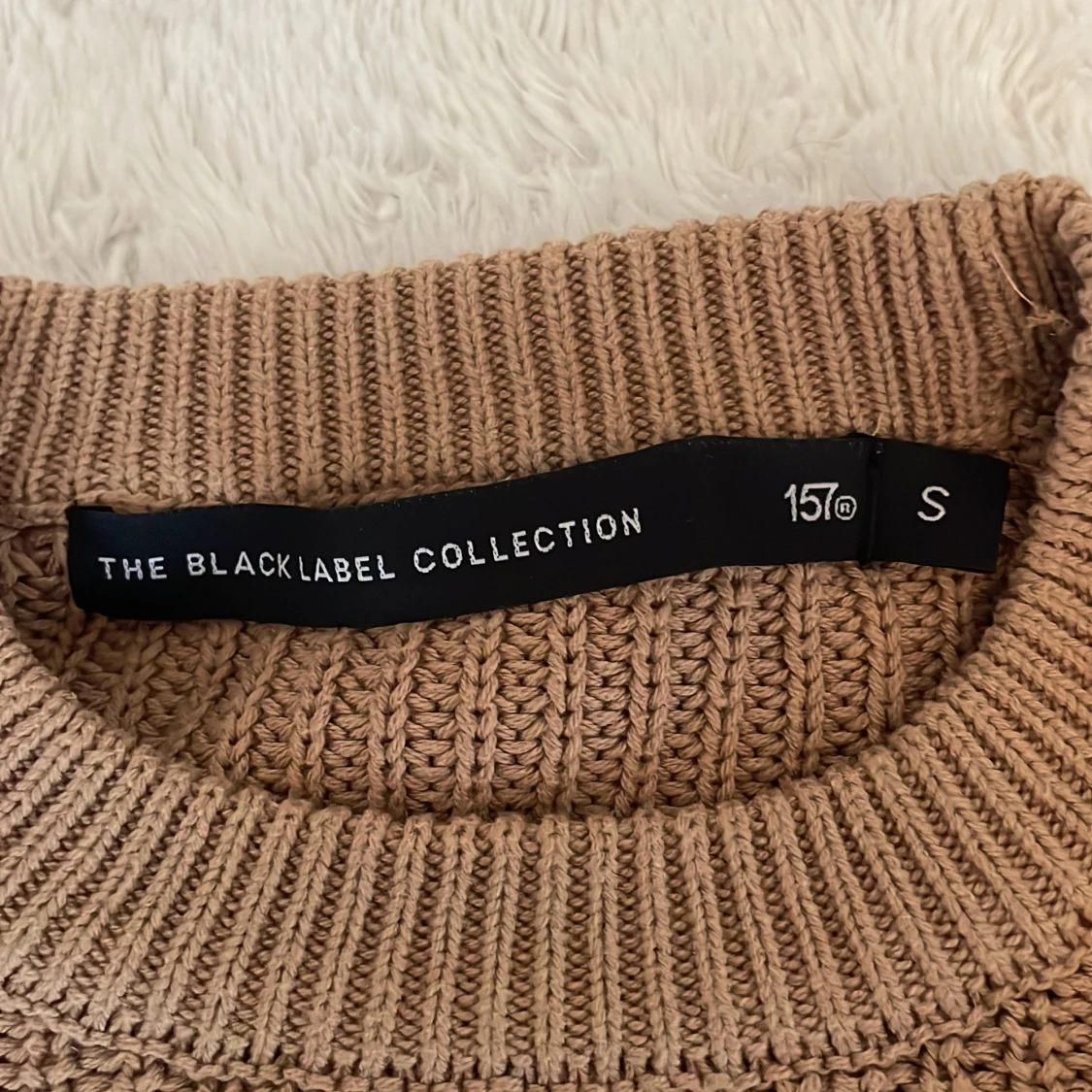 Beige stickad tröja Black Label S - 1