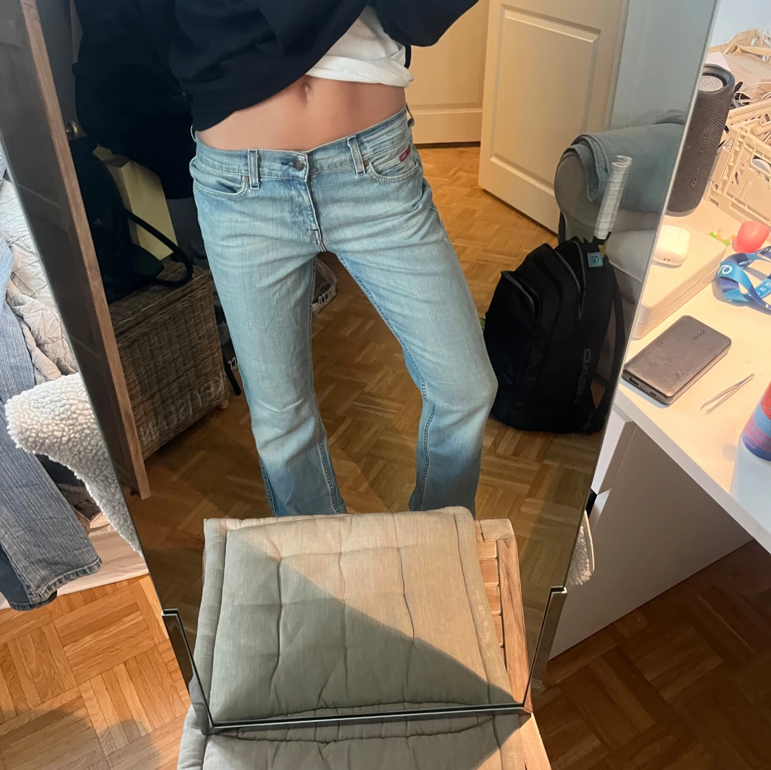 Ljusblåa lee cooper jeans low waist - 4