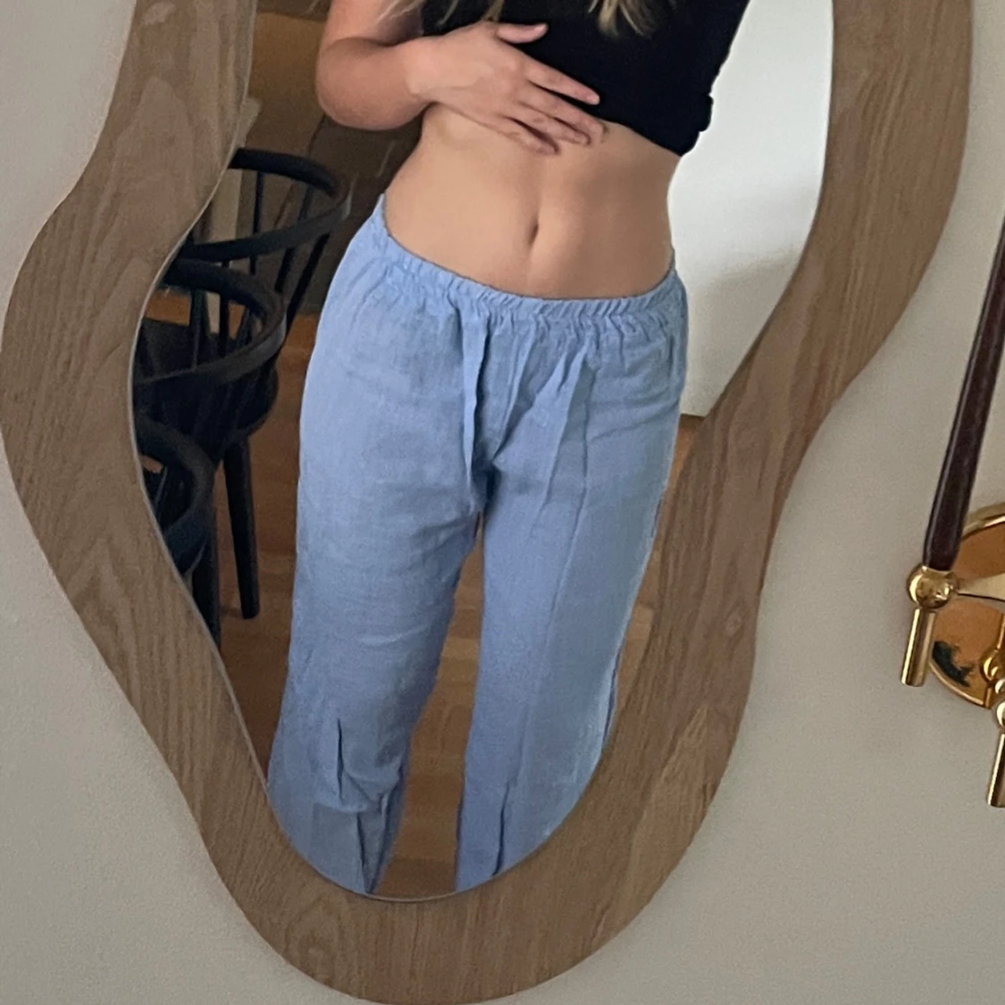 Ljusblå linnebyxor  - 1