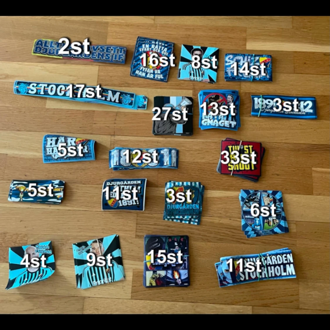 Ca 215st Djurgårds klistermärken/klibbor - 1