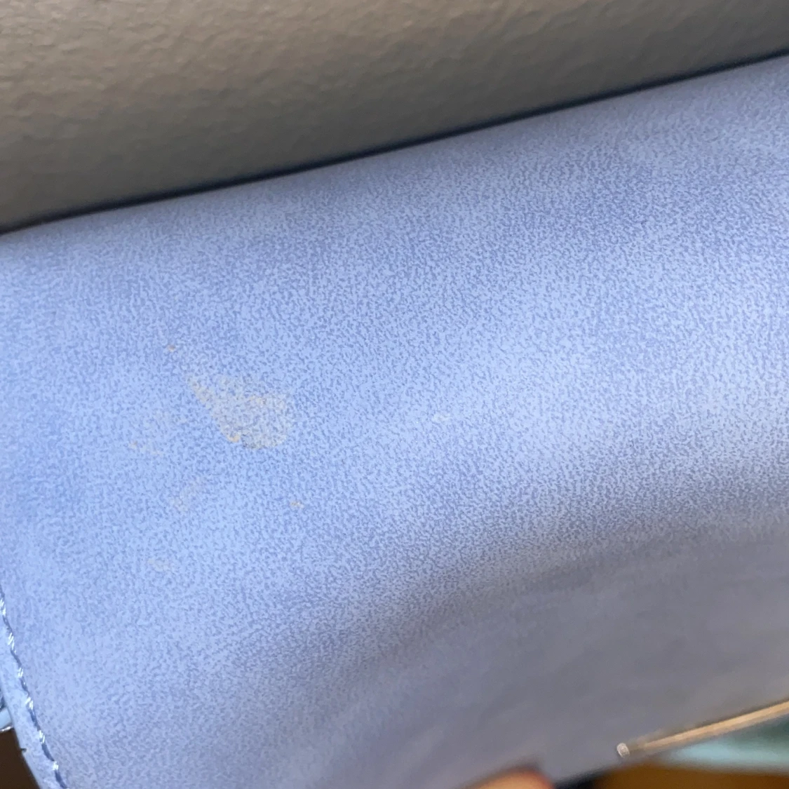 Ljusblå axelväska i mocka-look - 3