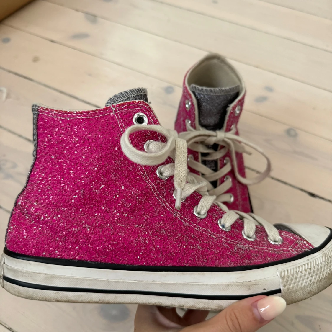 Glittriga rosa Converse All Star - 2