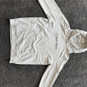 Ljusgrå hoodie från Calvin Klein Jeans - Snygg ljusgrå hoodie från Calvin Klein Jeans med stilren logga på bröstet. Tröjan har huva och långa ärmar, tillverkad i mjuk bomullsmix som är skön att ha på sig. Perfekt för en chill och avslappnad look.