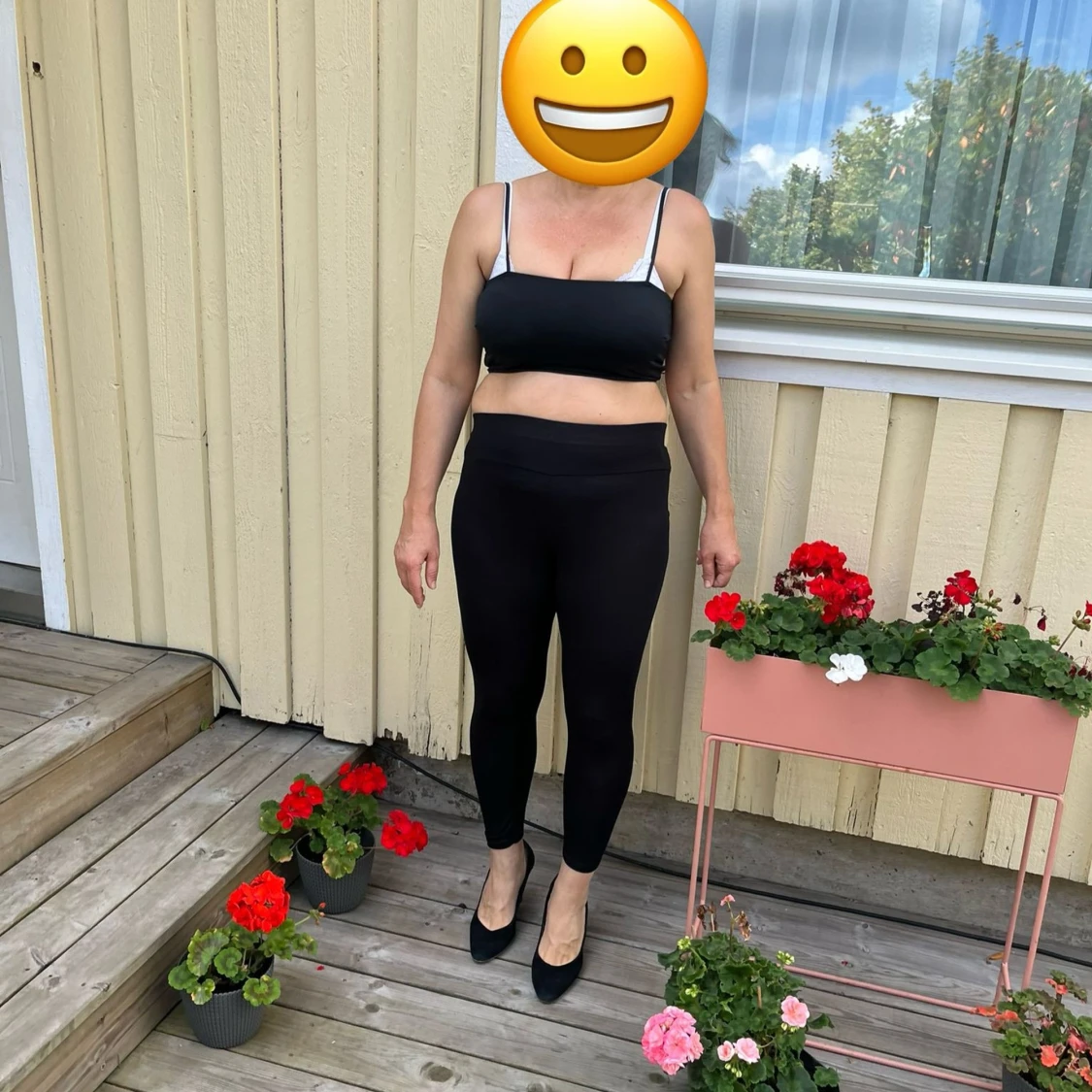 2 st Svarta croppade leggings Boohoo