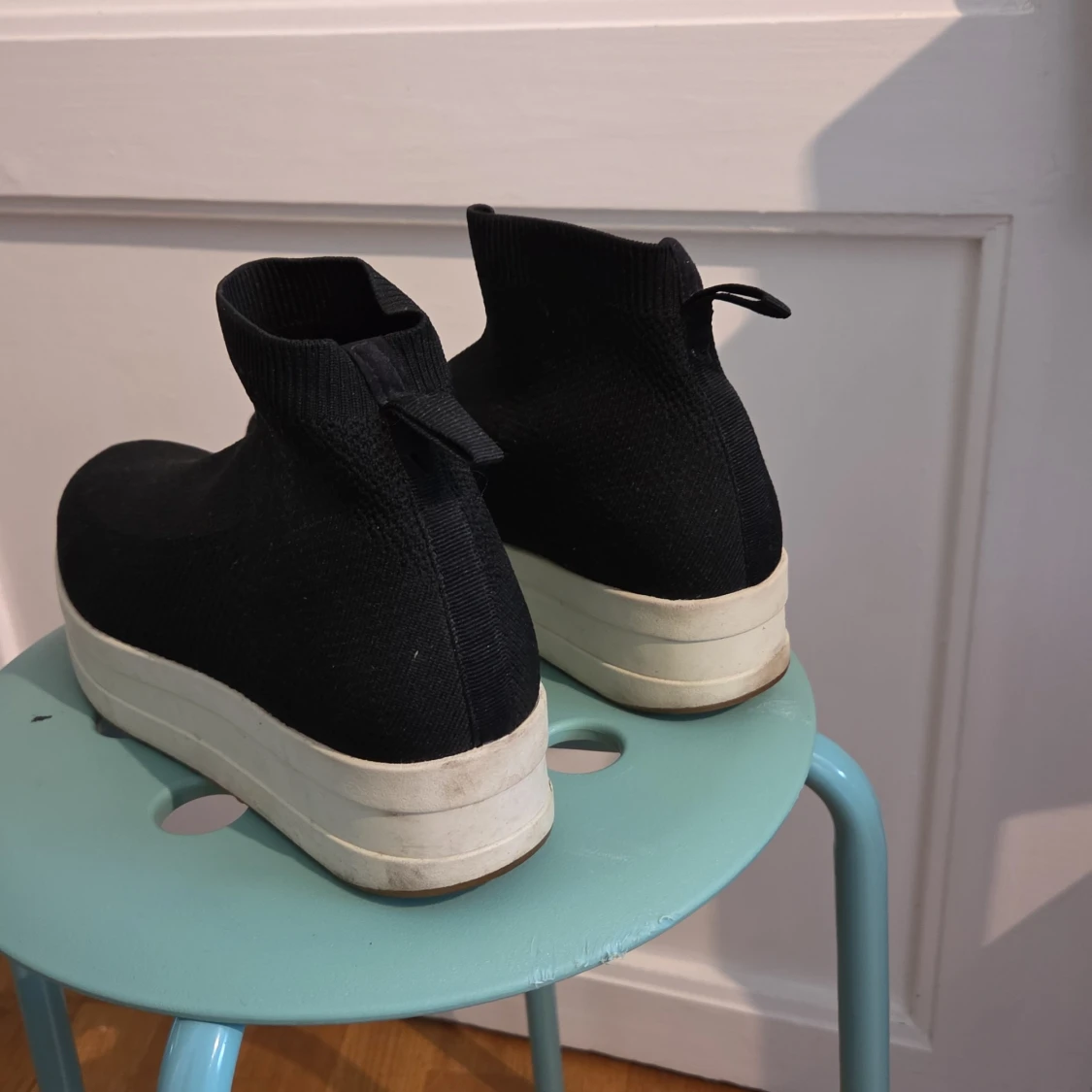 Svarta sock-sneakers med platåsula - 1