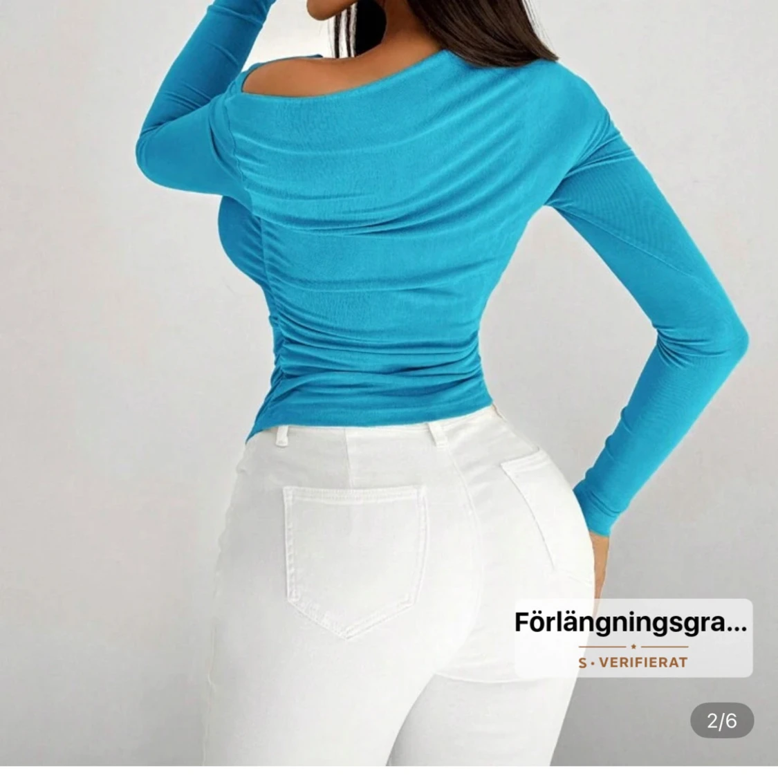 Turkos offshoulder långärmad topp - 1