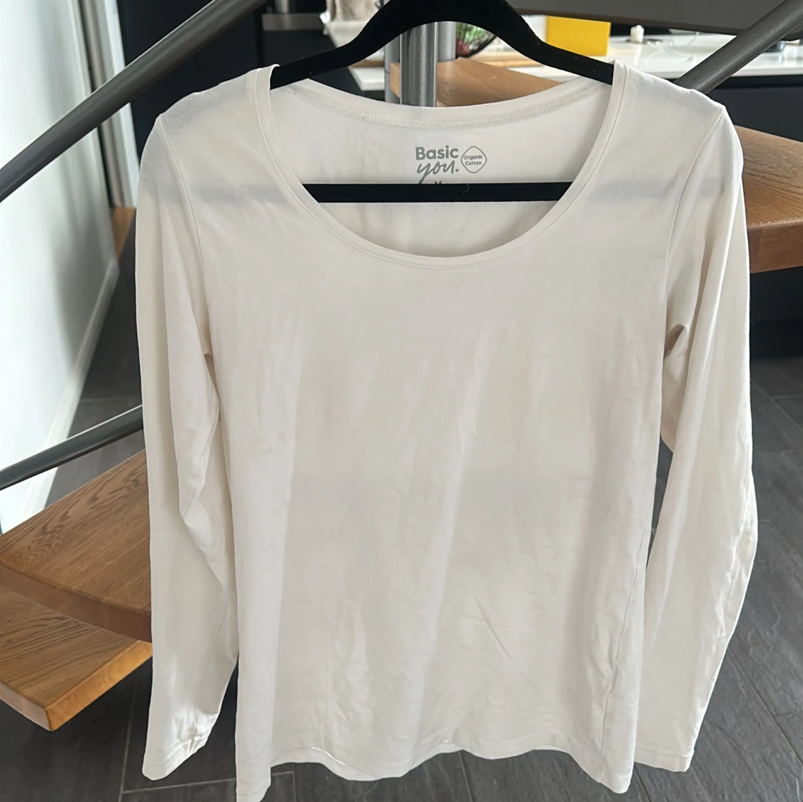 Basic vit långärmad topp - 2