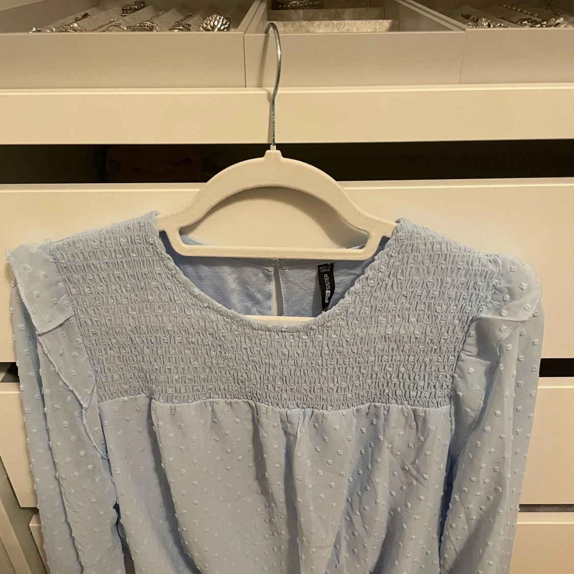 Ljusblå blus smock - 4