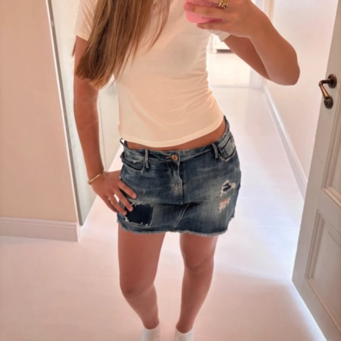 Blå jeanskjol från Le Temps des Cerises