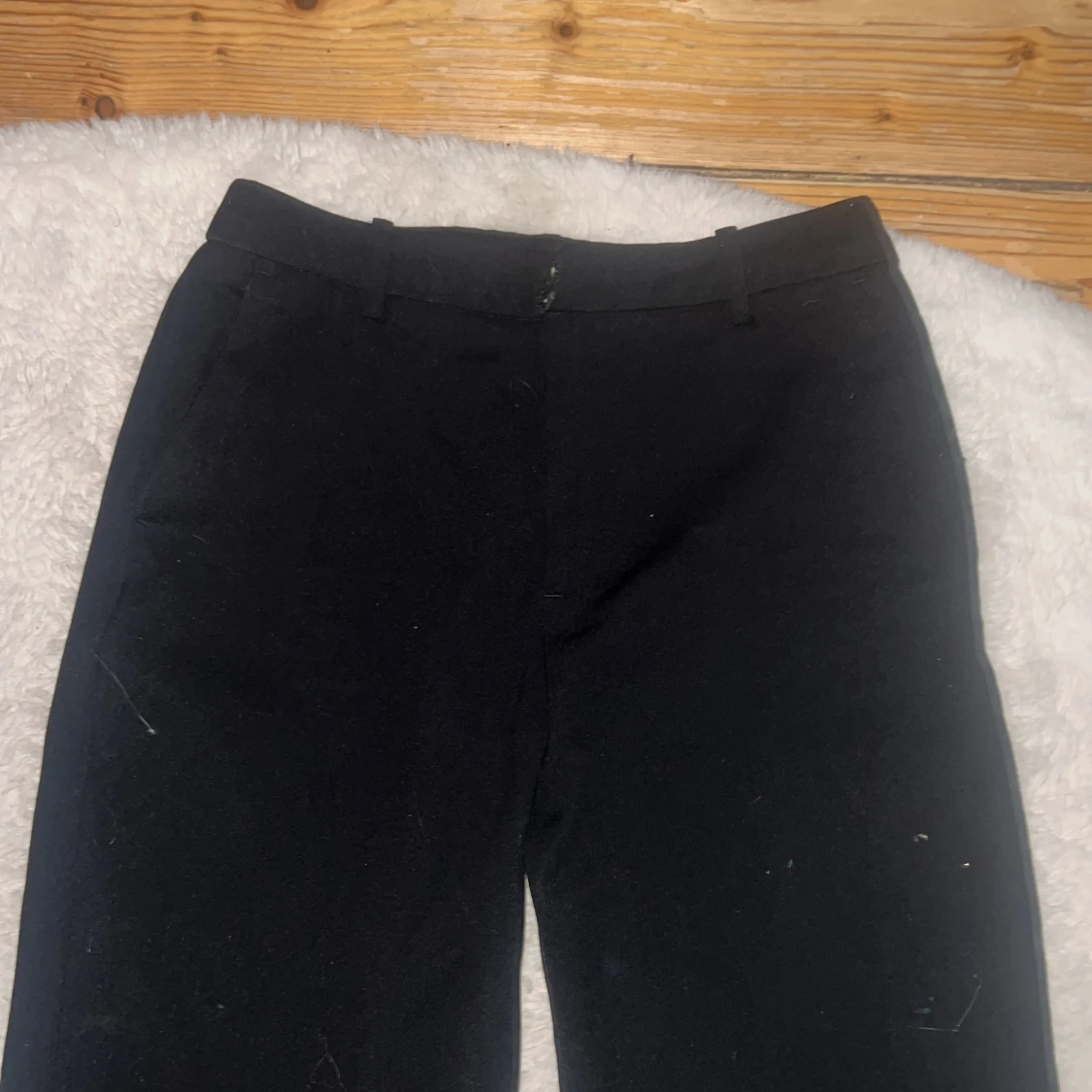 Svarta kostymbyxor med raka ben - 1