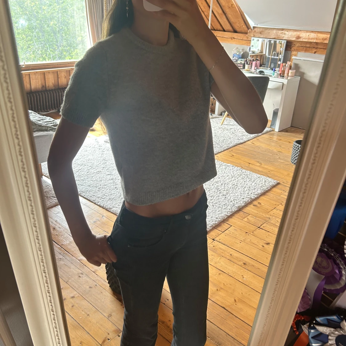 Grå stickad tröja från Zara - 2