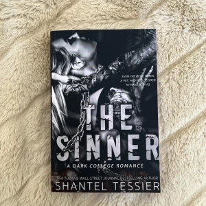 The Sinner - En mörk college romance-roman på engelska, skriven av Shantel Tessier. Boken har titeln 'The Sinner' och undertiteln 'A Dark College Romance'. Perfekt för dig som gillar spännande och intensiva kärlekshistorier.