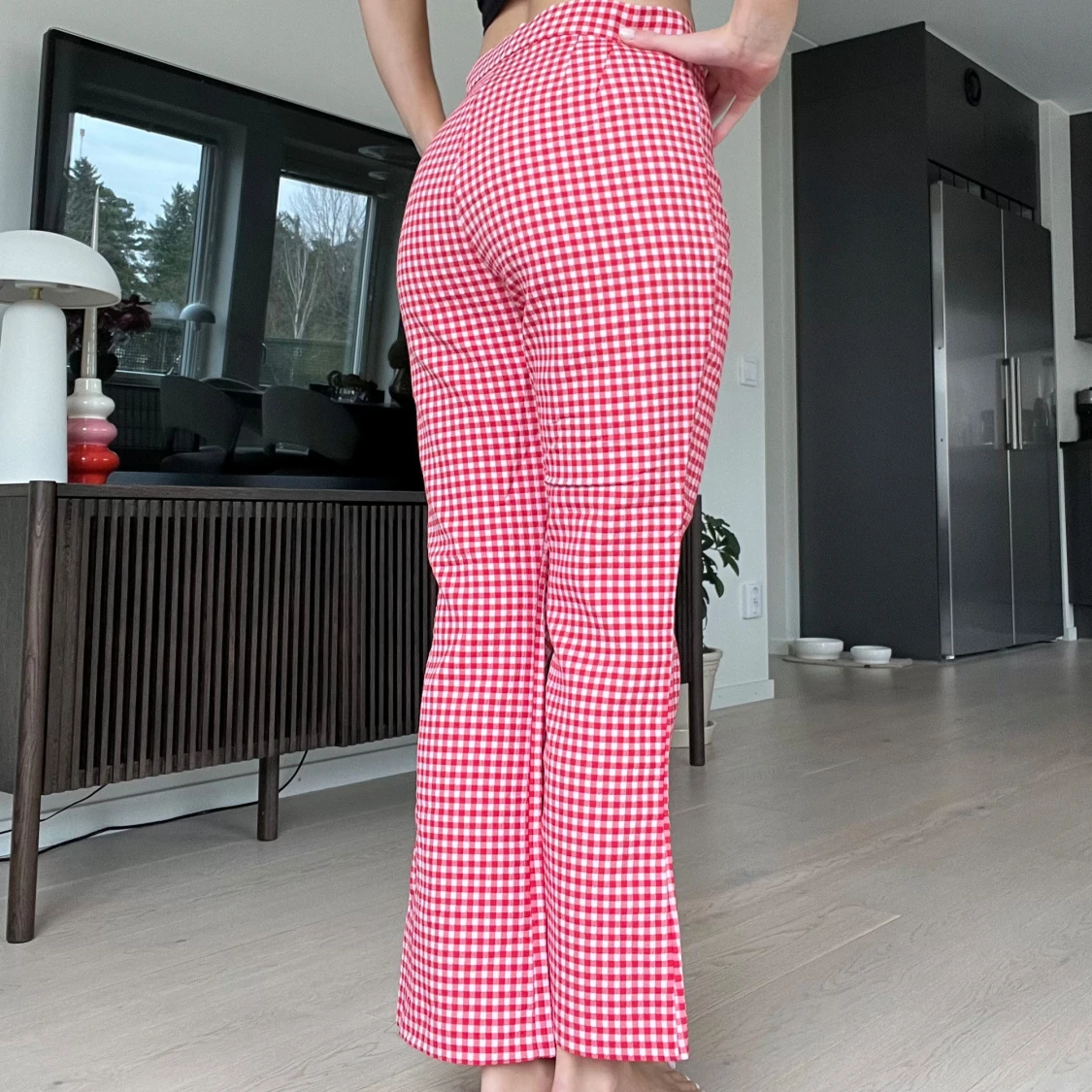 Rödvita rutiga byxor från Zara - 2