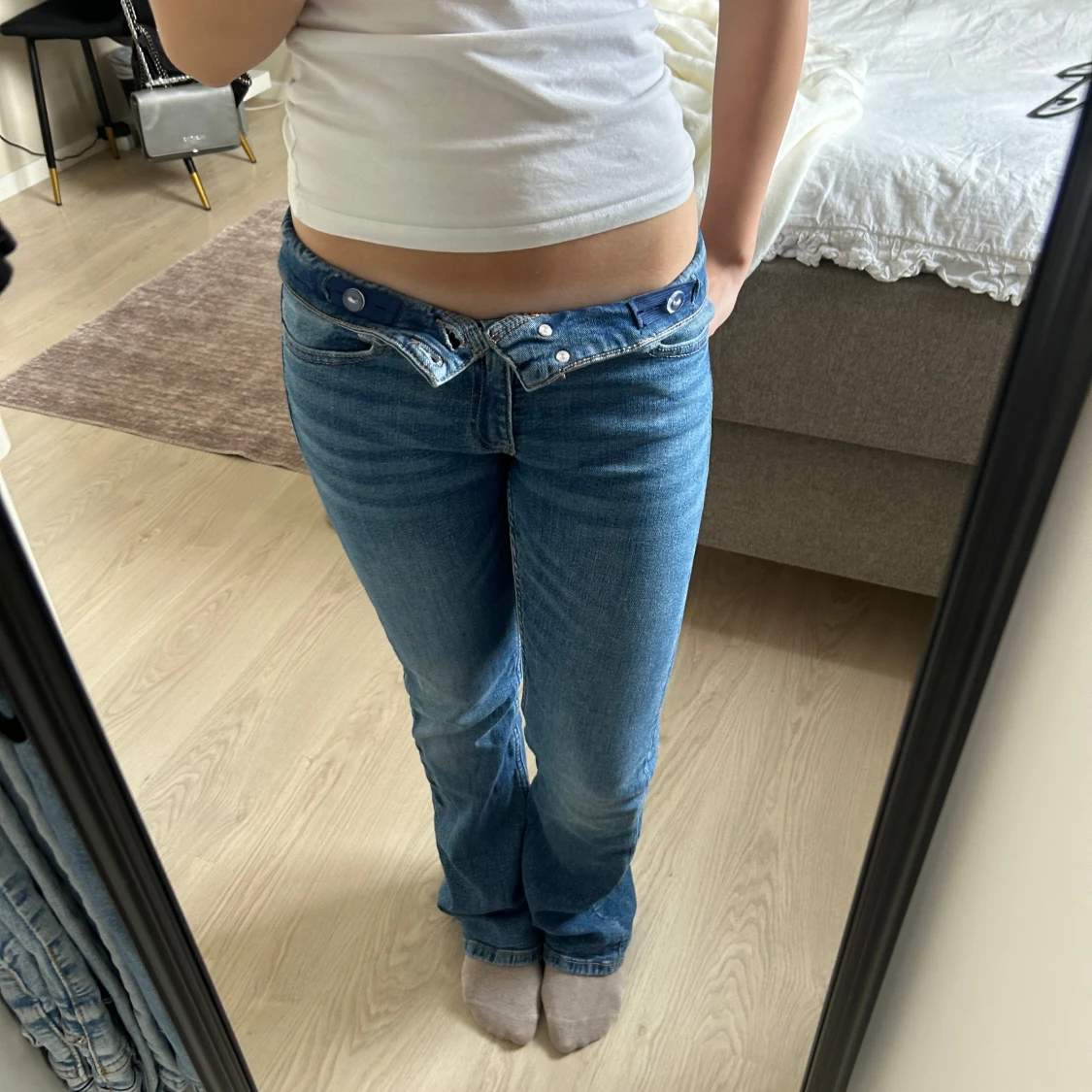 Blå bootcut jeans - 1