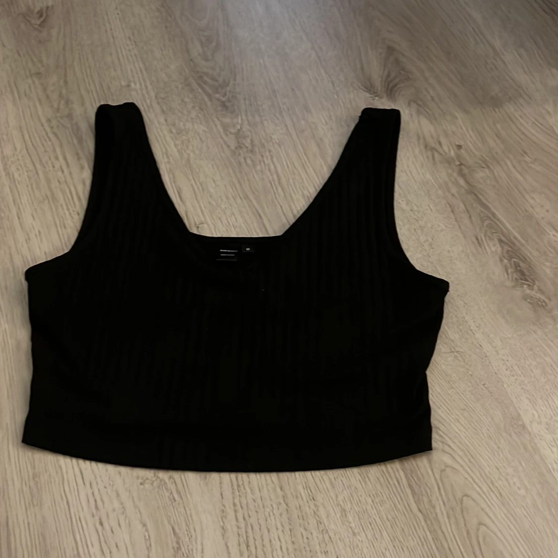 Svart ribbad croppad topp Shein SXY