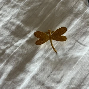 Guldigt halsband med trollslända och ring - Snyggt halsband med trollslända och en trollsländring