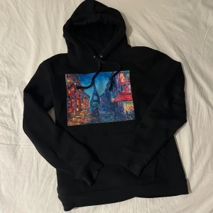 The Cool Elephant hoodie - Cool, snygg svart hoodie med en tavla av Paris framtill🤩