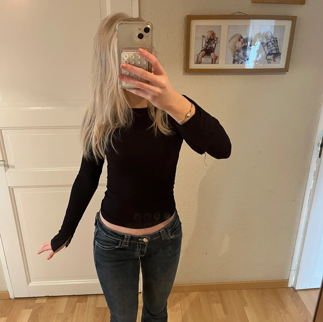 Svart långärmad topp