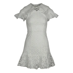 Sandro studentklänning (36) - Perfekta studentklänningen från Sandro👩‍🎓Jättefina spetsdetaljer. Normal storlek 36. Kemtvättad enbart, och levereras ren och oanvänd