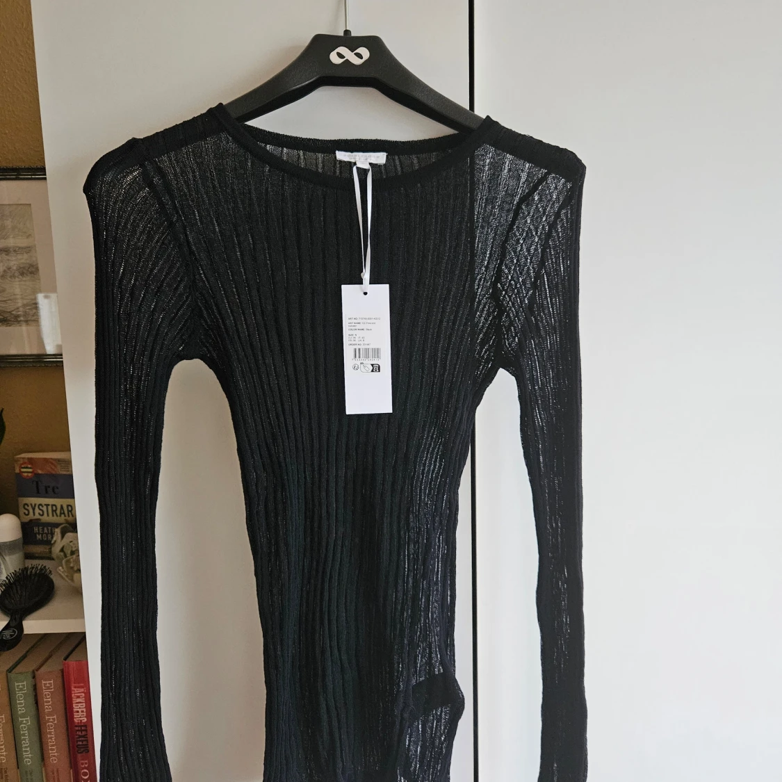 Svart transparent ribbad topp  - 2