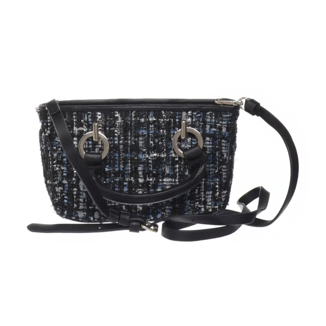 Svart axelväska i tweed från Zara Basic